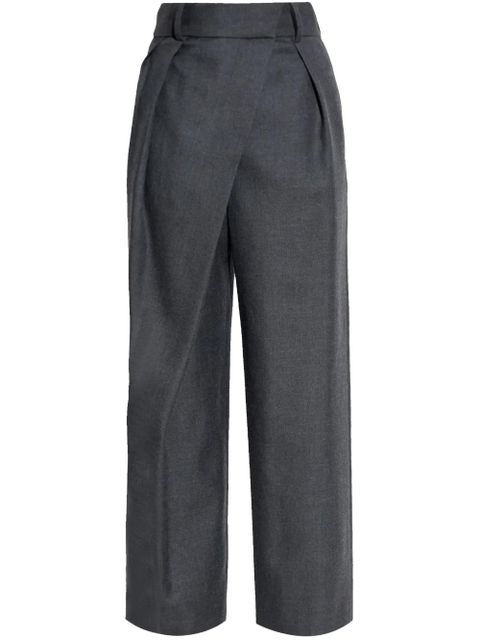 LOEWE wrap wool trousers - Grey