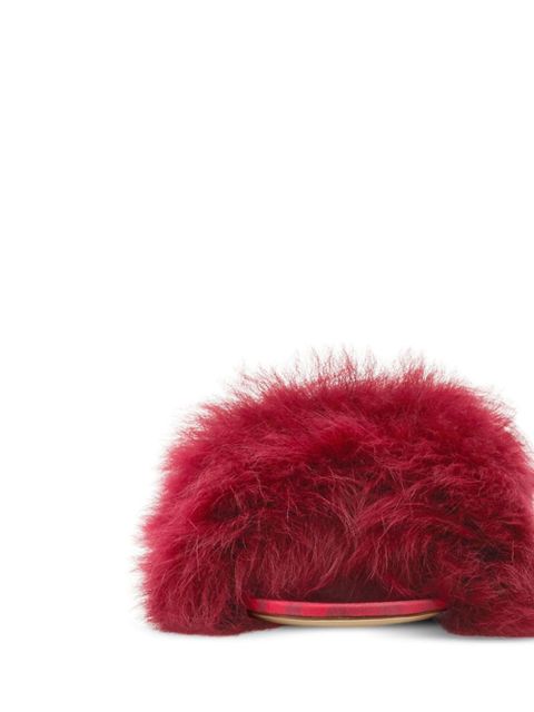 Burberry Jackie 65mm shearling sandals - Red - zdjęcie produktu nr 2