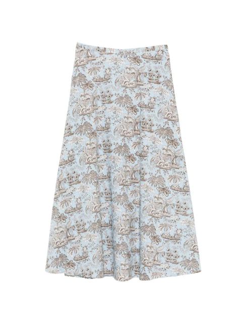 STAUD Axel printed skirt - Blue - zdjęcie produktu nr 1