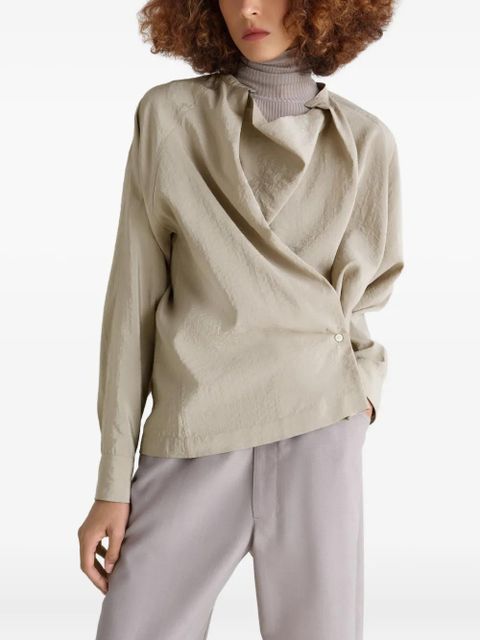 LEMAIRE twisted draped blouse - Neutrals