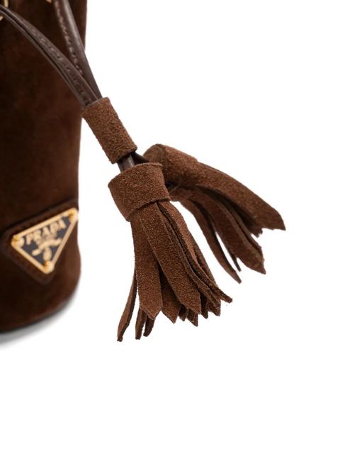 Prada mini tassel bag-shaped keychain - Brown