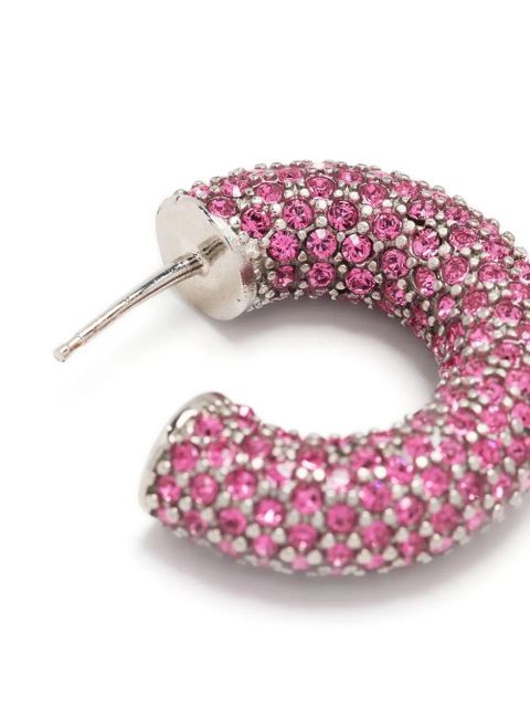 Amina Muaddi Cameron crystal-embellished hoop earrings - Silver