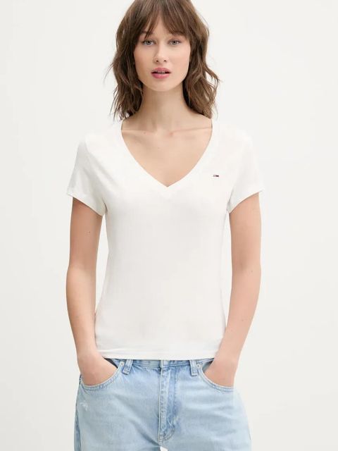 Tommy Jeans t-shirt bawełniany 2-pack damski kolor granatowy DW0DW21367