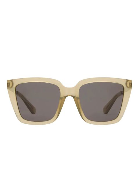 Burberry logo-engraved oversize-frame sunglasses - Neutrals