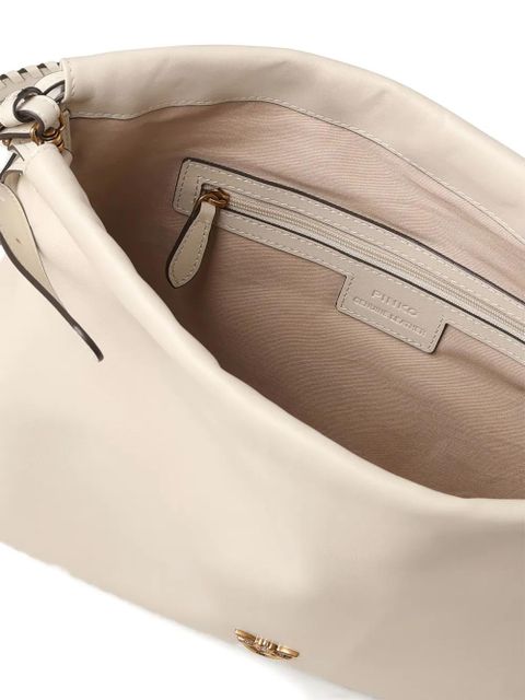 PINKO large drawstring logo clutch bag - Neutrals