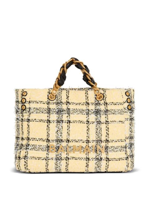 Balmain 1945 plaid-pattern tote bag - Yellow - zdjęcie produktu nr 1