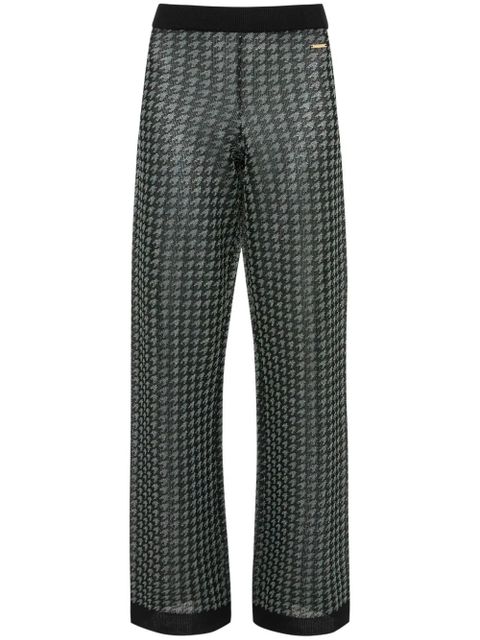 JW Anderson check-pattern logo-plaque trousers - Black - zdjęcie produktu nr 1