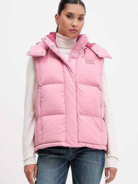 Tommy Jeans bezrękawnik puchowy kolor różowy zimowy DW0DW21627 - zdjęcie produktu nr 1