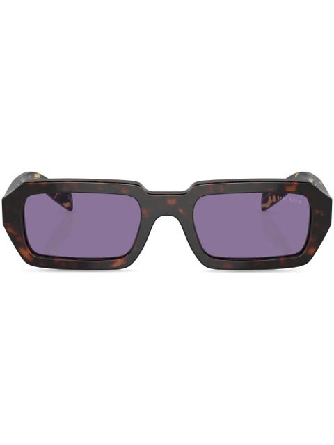 Prada Eyewear tortoiseshell-effect rectangular sunglasses - Green - zdjęcie produktu nr 1
