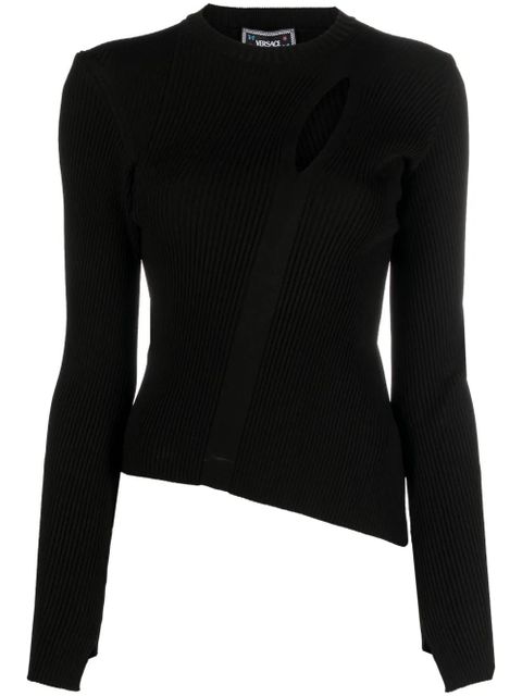 Versace cut-out-detailing asymmetric jumper - Black - zdjęcie produktu nr 1
