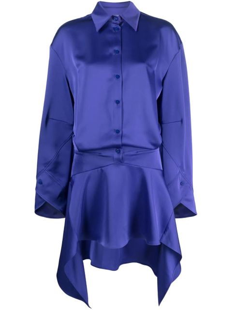 The Attico asymmetric-hem shirt dress - Purple - zdjęcie produktu nr 1
