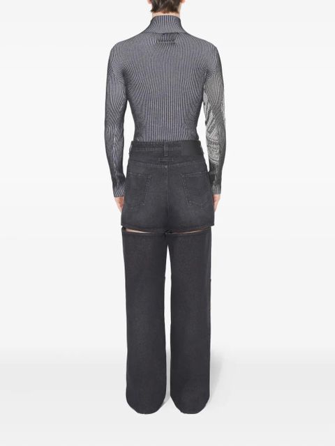 Jean Paul Gaultier cut-out-detail cotton jeans - Black