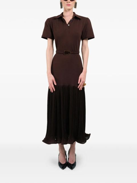 Rowen Rose pleated maxi polo dress - Brown - zdjęcie produktu nr 2