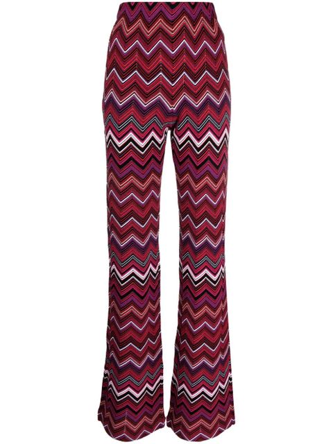 Missoni zigzag-print high-waisted trousers - Purple - zdjęcie produktu nr 1