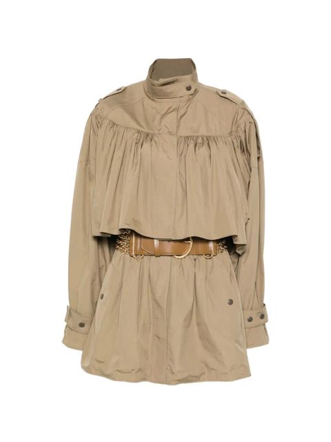 Chloé gathered-detail coat - Green - zdjęcie produktu nr 1