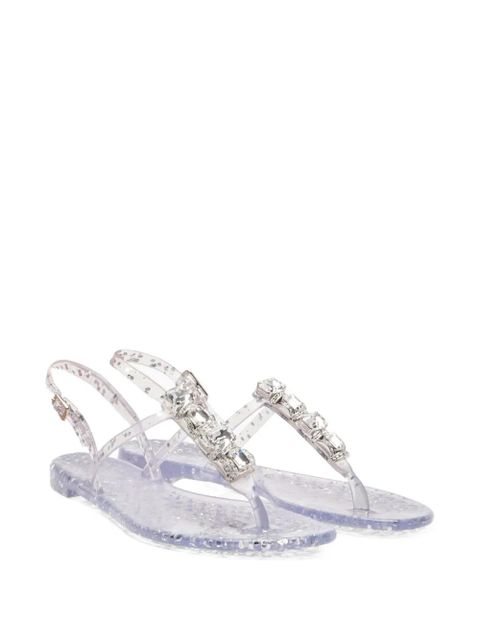 Casadei crystal-embellished flat sandals - White - zdjęcie produktu nr 2