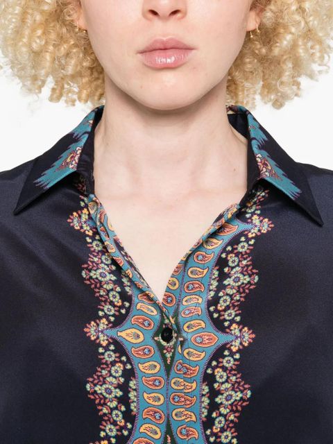 ETRO paisley-print silk shirt - Black