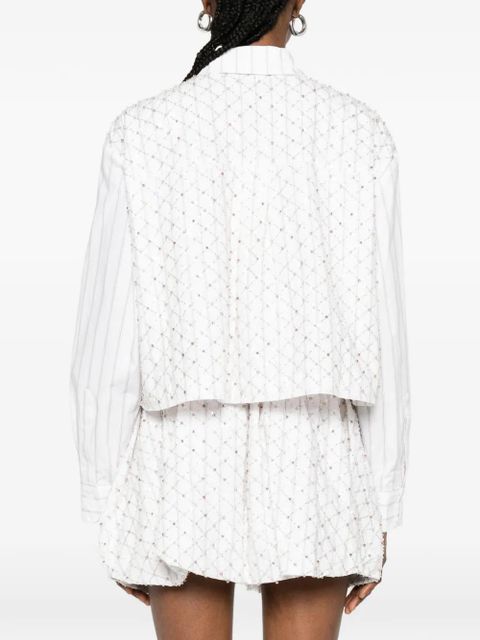 Maje striped embellished shirt - White