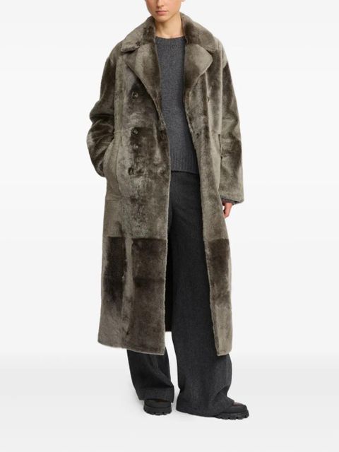Yves Salomon double-breasted patchwork coat - Grey - zdjęcie produktu nr 2