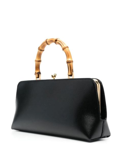 Jil Sander Goji bamboo-handle leather bag - Black
