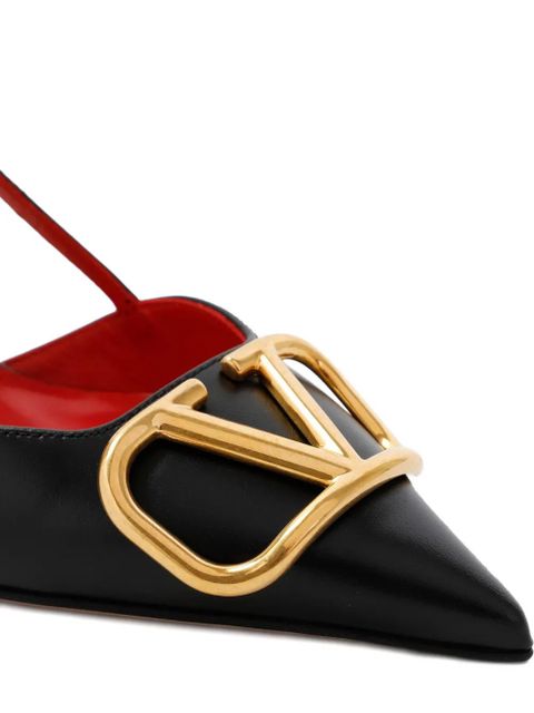 Valentino Garavani V-logo pointed heeled pumps - Black