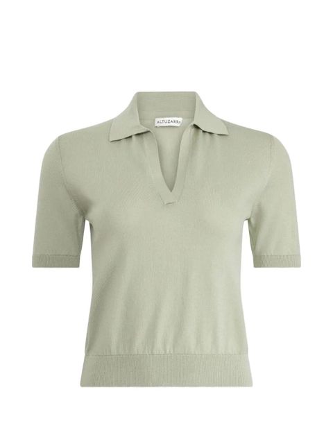 Altuzarra Clay V-neck knitted polo top - Green - zdjęcie produktu nr 1