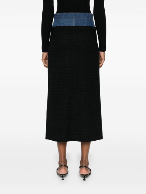 SANDRO panelled midi skirt - Black