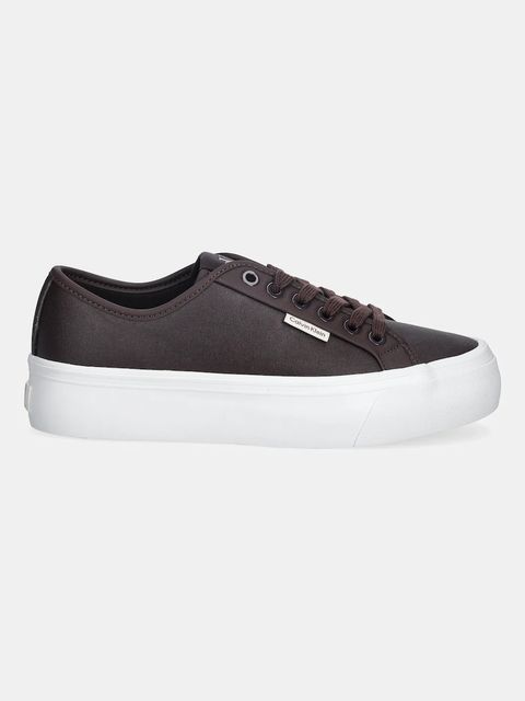 Calvin Klein sneakersy VULC FLATF LACE UP LTH CK damskie kolor brązowy YW0YW01932 - zdjęcie produktu nr 2