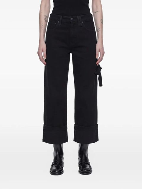 Simone Rocha tie detail cropped jeans - Black - zdjęcie produktu nr 1