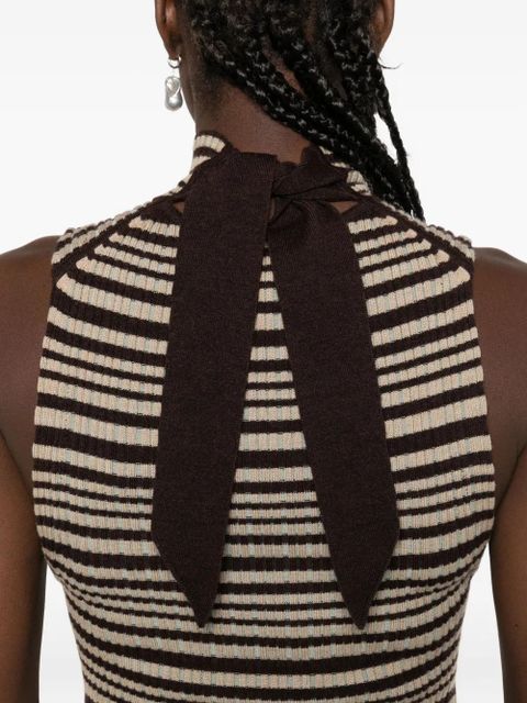 Nanushka striped turtleneck vest - Black - zdjęcie produktu nr 2