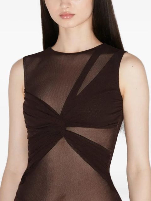 MISBHV tied sleeveless top - Brown