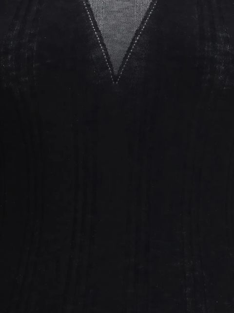 PINKO sheer ribbed top - Black - zdjęcie produktu nr 2