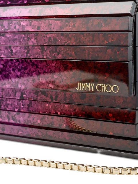 Jimmy Choo Sweetie glitter-embellished clutch bag - Purple