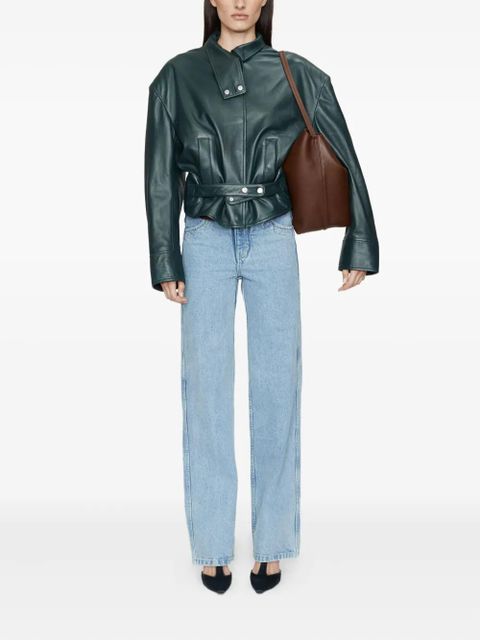 Christopher Esber Eddie belted leather jacket - Green - zdjęcie produktu nr 2