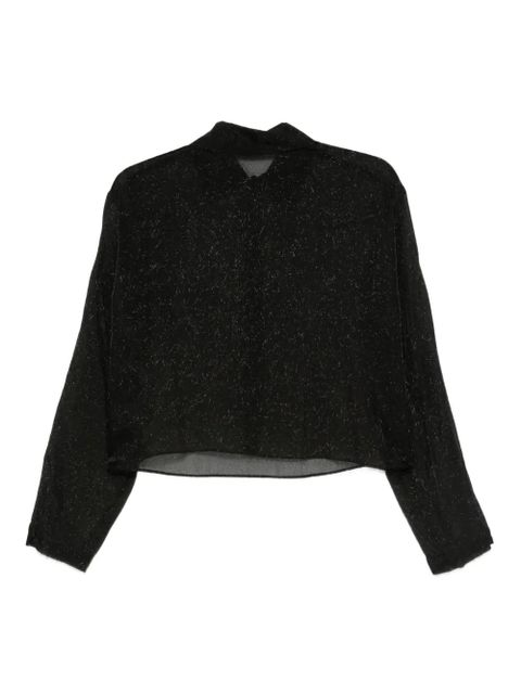 Alysi glitter-detail collared shirt - Black - zdjęcie produktu nr 2