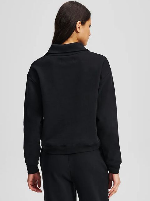 Karl Lagerfeld bluza bawełniana HOTEL KARL damska kolor czarny z aplikacją A3W44008