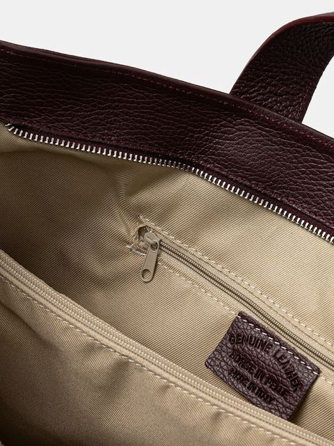 Answear Lab torebka skórzana kolor bordowy