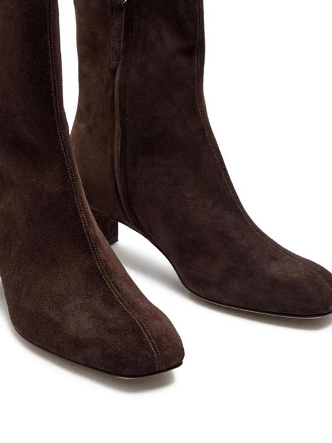 Aeyde 45mm Millie suede block-heel boots - Brown