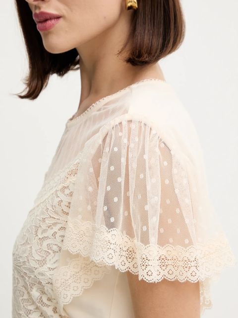 Morgan bluzka damska kolor beżowy gładka DASHKA