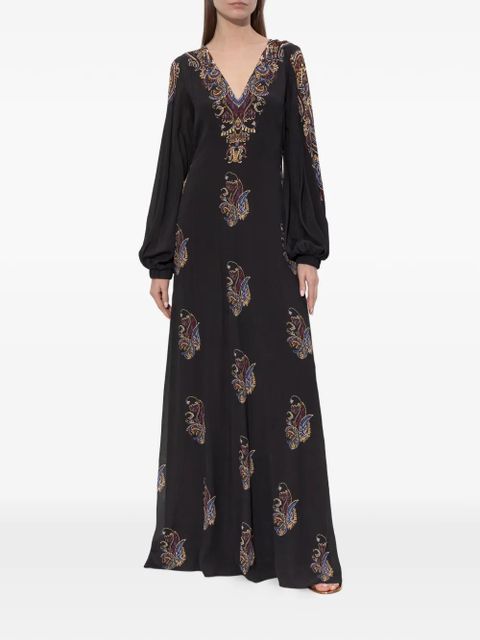ETRO V-neck maxi dress - Black - zdjęcie produktu nr 2