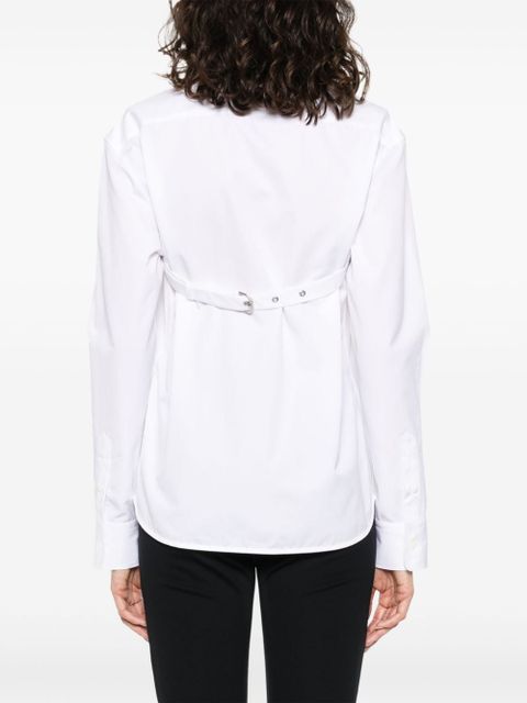 Off-White cross-collar cotton-poplin shirt