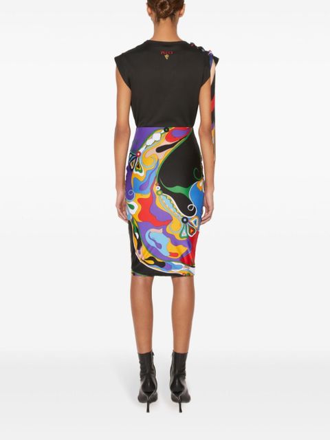 PUCCI Orchidee-print pencil skirt - Purple
