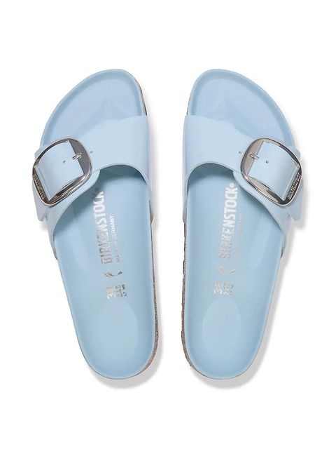 Birkenstock klapki Madrid Big Buckle damskie kolor niebieski 1030364