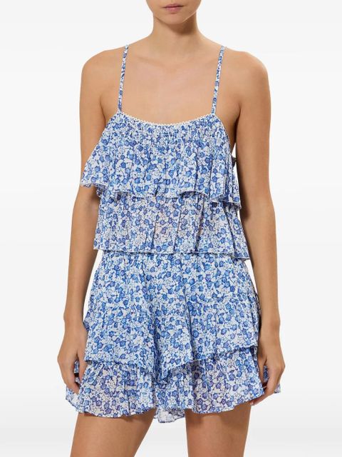 MARANT ÉTOILE Erisa ruffled floral-print top - Blue
