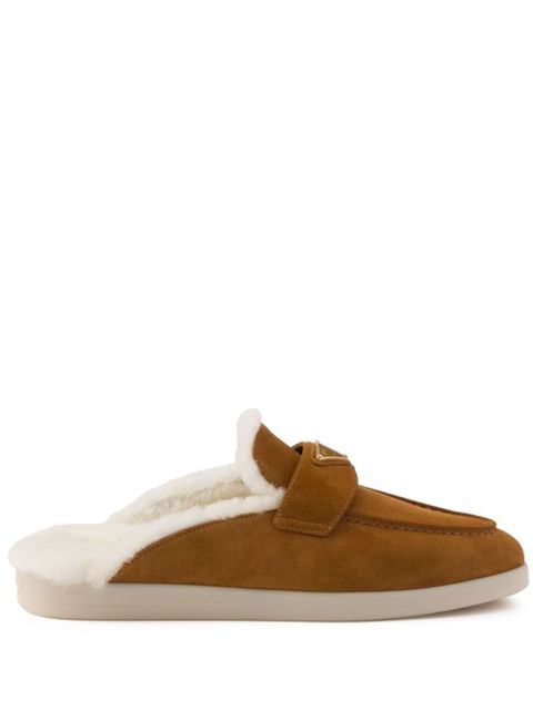 Prada appliqué-logo mules - Brown - zdjęcie produktu nr 1