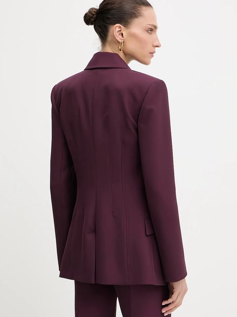 Patrizia Pepe marynarka kolor bordowy jednorzędowa gładka 8S0549 A454