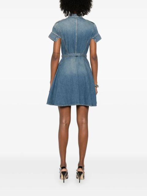 Alexander McQueen denim mini dress - Blue