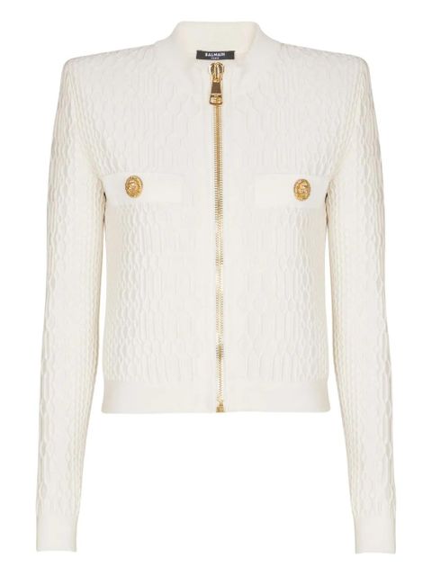 Balmain zip-fastening cardigan - White - zdjęcie produktu nr 1