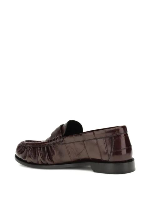 Saint Laurent logo-plaque loafers - Red