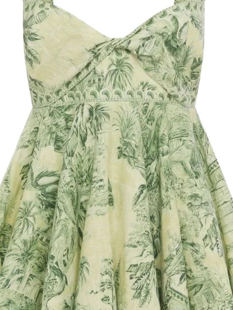 ALEMAIS Sara twist-detail printed mini dress - Neutrals - zdjęcie produktu nr 2